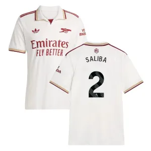 Arsenal SALIBA 2025/26 Tercera camiseta - Blanca