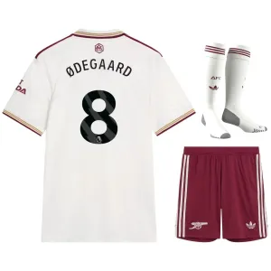 Arsenal ØDEGAARD 2025/26 Conjunto de tercera camiseta para niños - Blanca