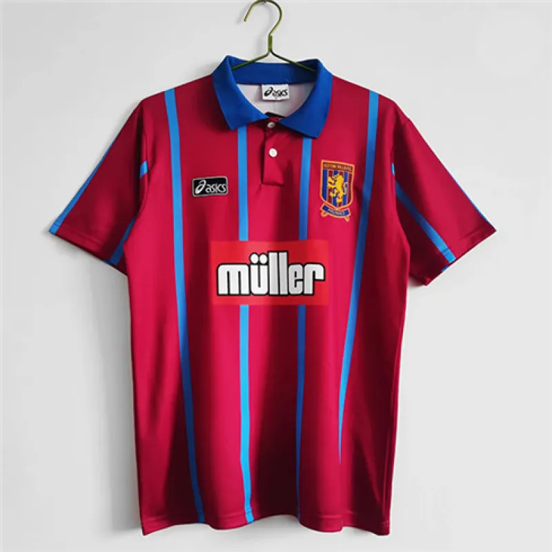 Maillot rétro de domicile d'Aston Villa 1993 - 95 - Rouge