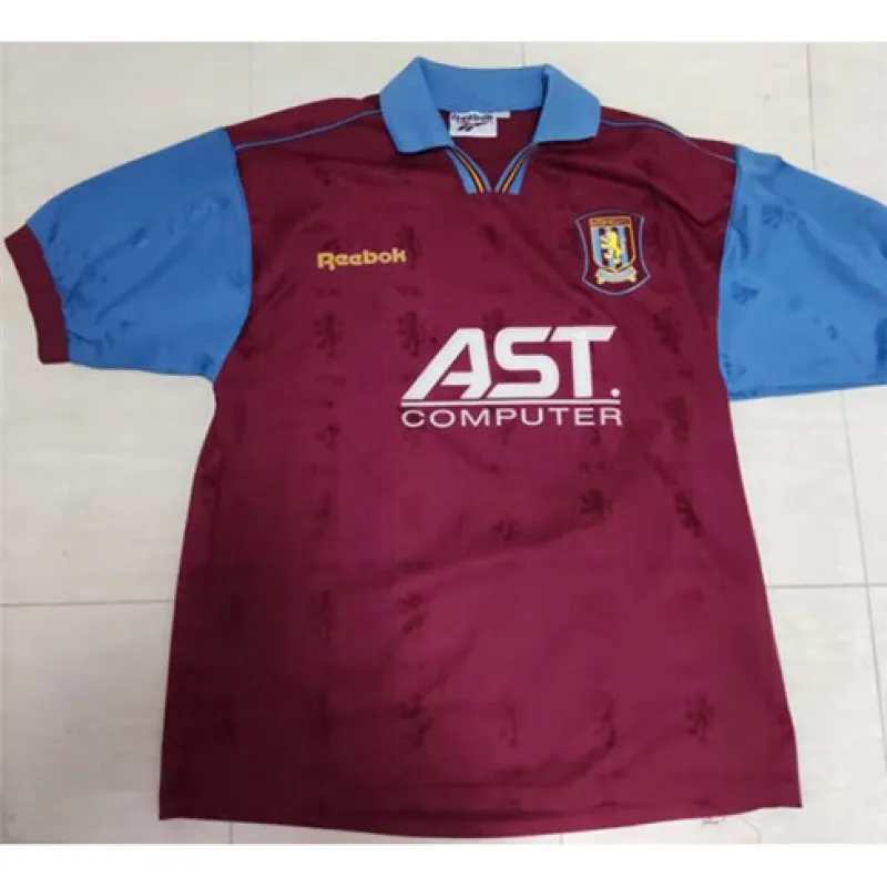 Maillot rétro de domicile d'Aston Villa 1995 - 96 - Rouge