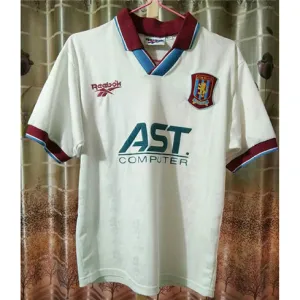 Maillot rétro d'extérieur d'Aston Villa 1995 - 96 - Blanc