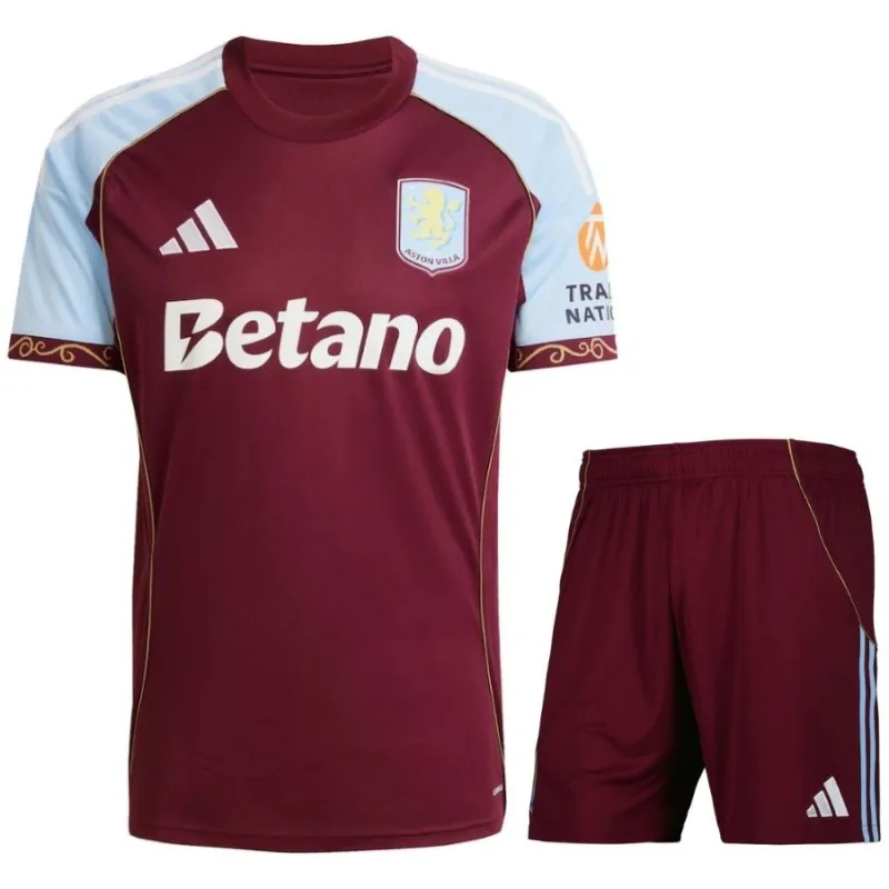 Maillot + Short Domicile Enfant Aston Villa 2025/26 - Rouge