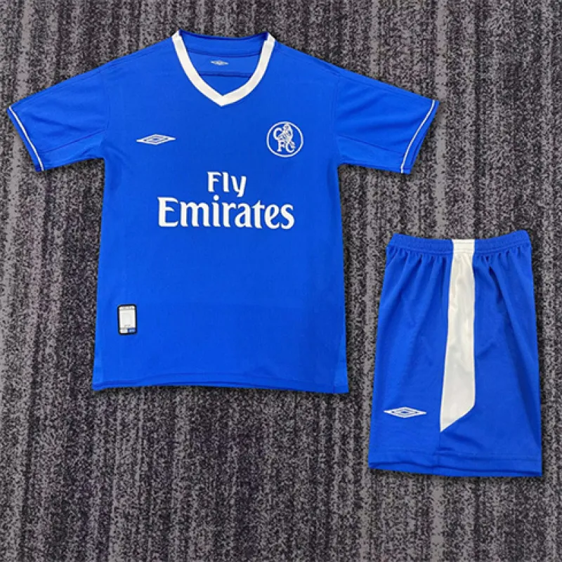 Maillot rétro d'enfant de domicile de Chelsea 2003 - 05 - Bleu