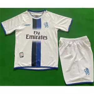Camiseta retro infantil de partido fuera de Chelsea 2003 - 05 - Blanca