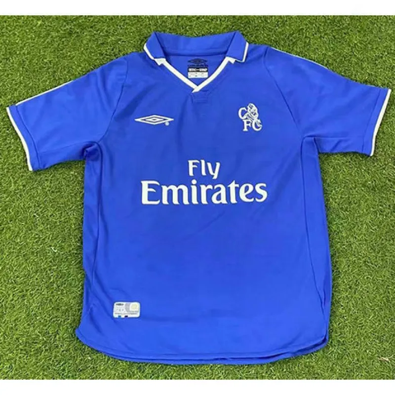 Maillot rétro de domicile de Chelsea 2001 - 2003 - Bleu