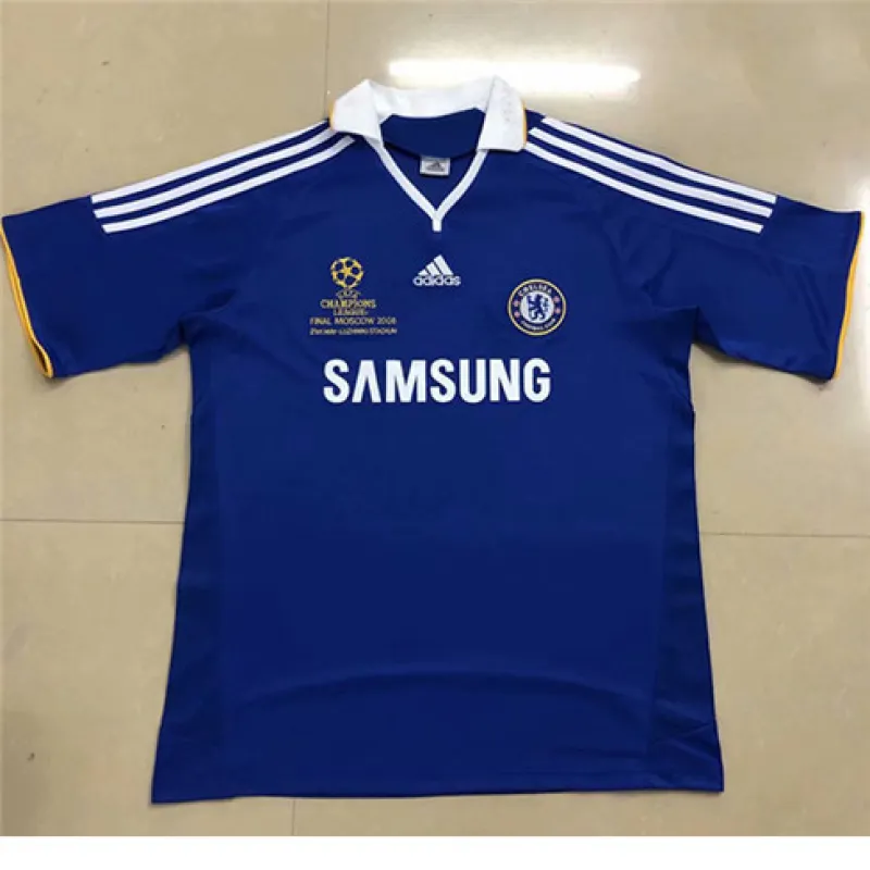Maillot rétro de domicile de Chelsea pour la Ligue des champions UEFA 2007/08 - Bleu