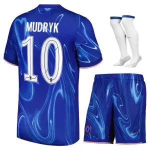 Mudryks Chelsea 2024/25 Heimkinderjersey - Set - Blau
