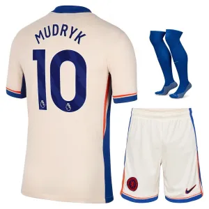 Mudryks Chelsea 2024/25 Auswärtskinderjersey - Set - Hellorange