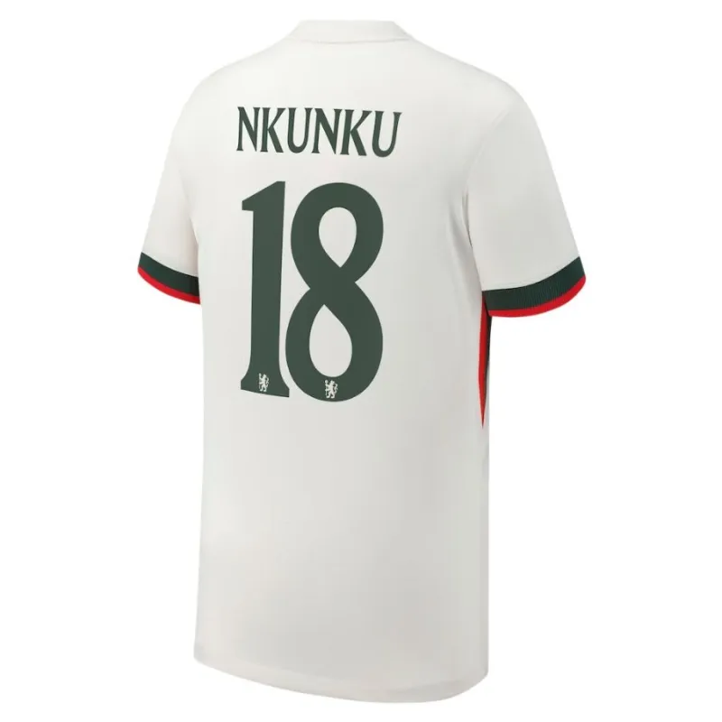Chelsea NKUNKU 2025/26 Auswärts-Kinder-Trikot-Set - Weiß