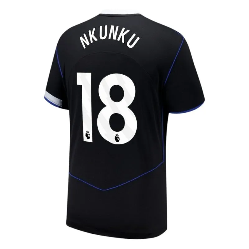 Chelsea NKUNKU 2025/26 Drittes Kinder-Trikot-Set - Schwarz
