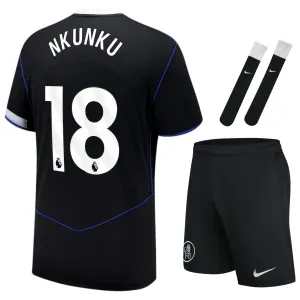 Chelsea NKUNKU 2025/26 Third Kids' Jersey Set - Black