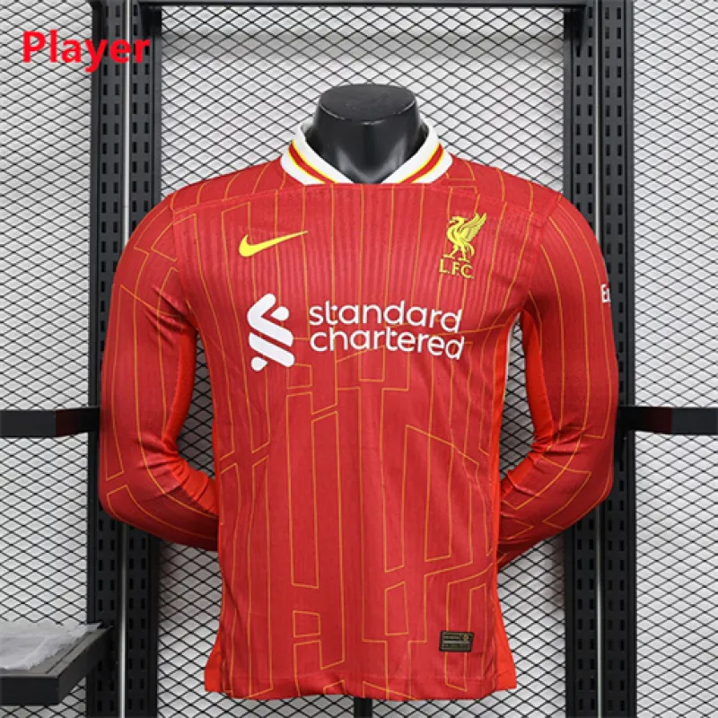 Maillot long de domicile Liverpool 2024/25 - Édition joueur - Rouge