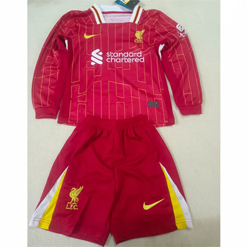 Liverpool 2024/25 Home Children's Long Sleeve Jersey - Red