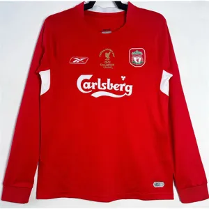 Liverpool 2004/05 Heim-Retro-Langarm-Trikot - Rot