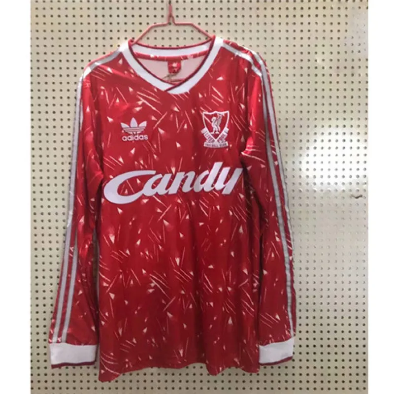 Camiseta retro local de mangas largas de Liverpool 1989 - Roja
