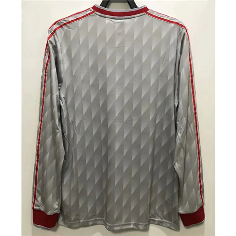 Maglia a maniche lunghe di trasferta retrò di Liverpool 1989 - 91 - Grigia