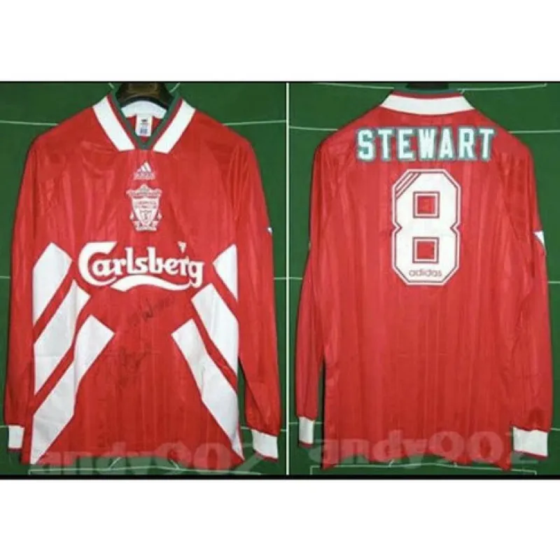 Maillot à manches longues du domicile rétro de Liverpool 1993 - 95 - Rouge