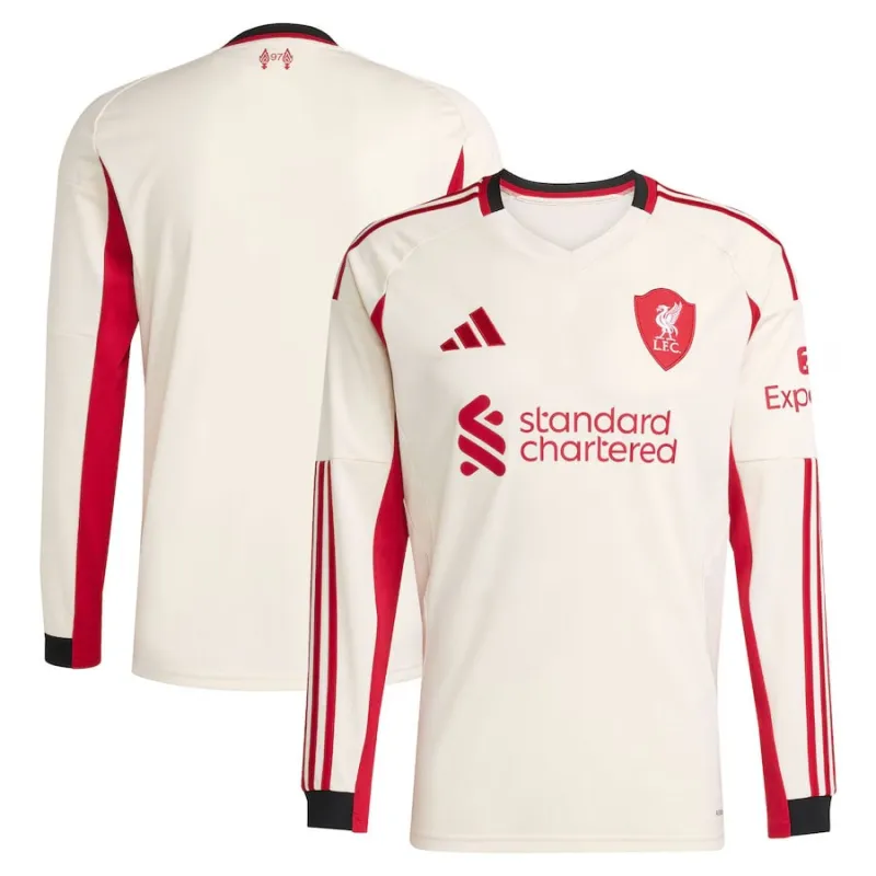 Liverpool 2025/26 Camiseta de fuera de manga larga - Blanca