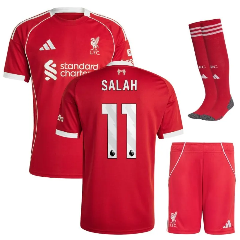 Liverpool SALAH 2025/26 Ensemble de maillot domicile pour enfants - Rouge