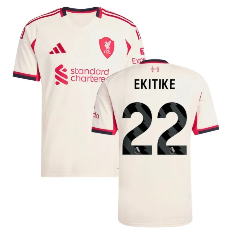 Liverpool EKITIKE 2025/26 Maillot Extérieur - Blanc