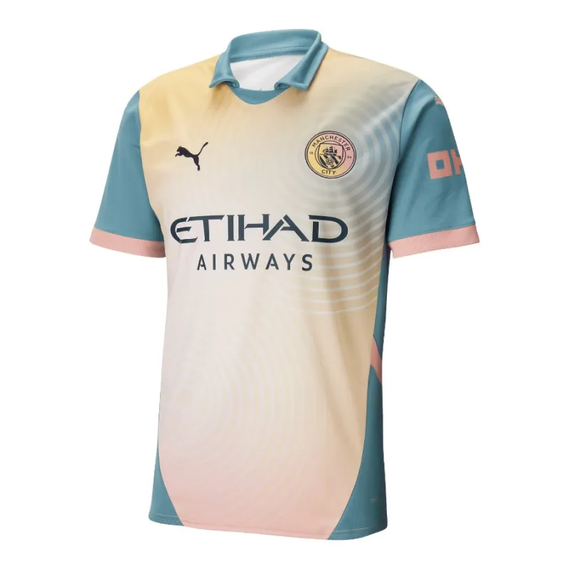 Manchester City 2024/25 Viertes Spielermodel-Trikot - Blau/Rosa