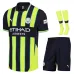 Ensemble de maillot pour enfants de Manchester City 2024/25 d'extérieur - Noir/Vert