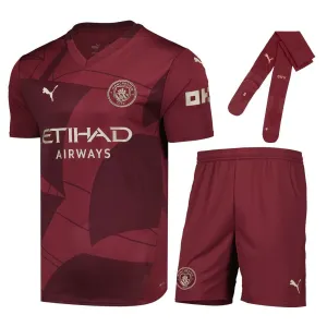 Manchester City Kinder - Dritttrikotsatz 2024/25 - Burgunderrot