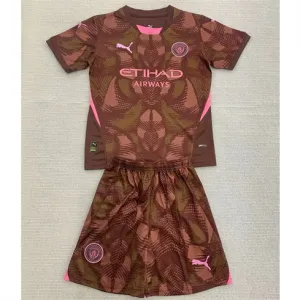 Manchester City Kinder Torwart-Trikot und Shorts 2024/25 - Braun