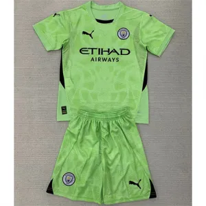 Manchester City Kinder Torwart-Trikot und Shorts 2024/25 - Grün
