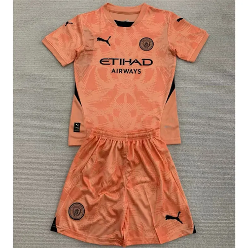 Manchester City Kinder Torwart-Trikot und Shorts 2024/25 - Orange