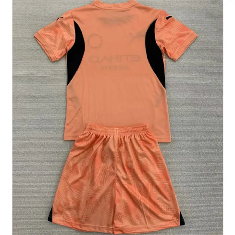 Manchester City Kinder Torwart-Trikot und Shorts 2024/25 - Orange