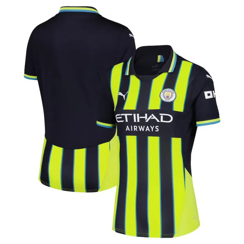 Manchester City 2024/25 Auswärts-Frauen-Trikot - Schwarz / Grün