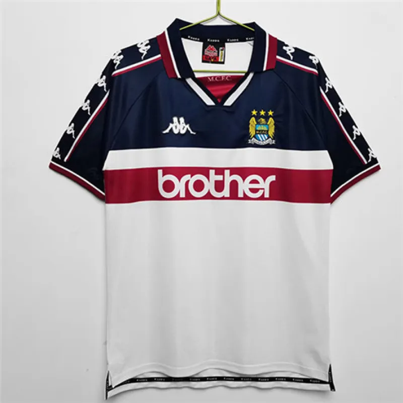 Manchester City 1997-98 Retro Auswärts-Trikot - Weiß