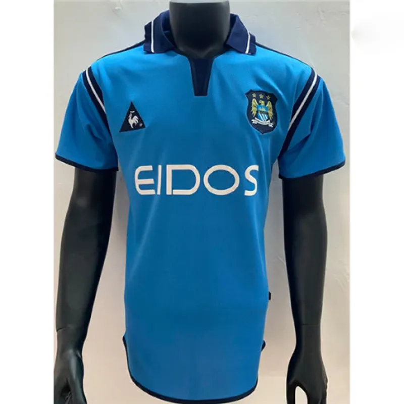 Maillot domicile rétro de Manchester City 2001/02 - Bleu
