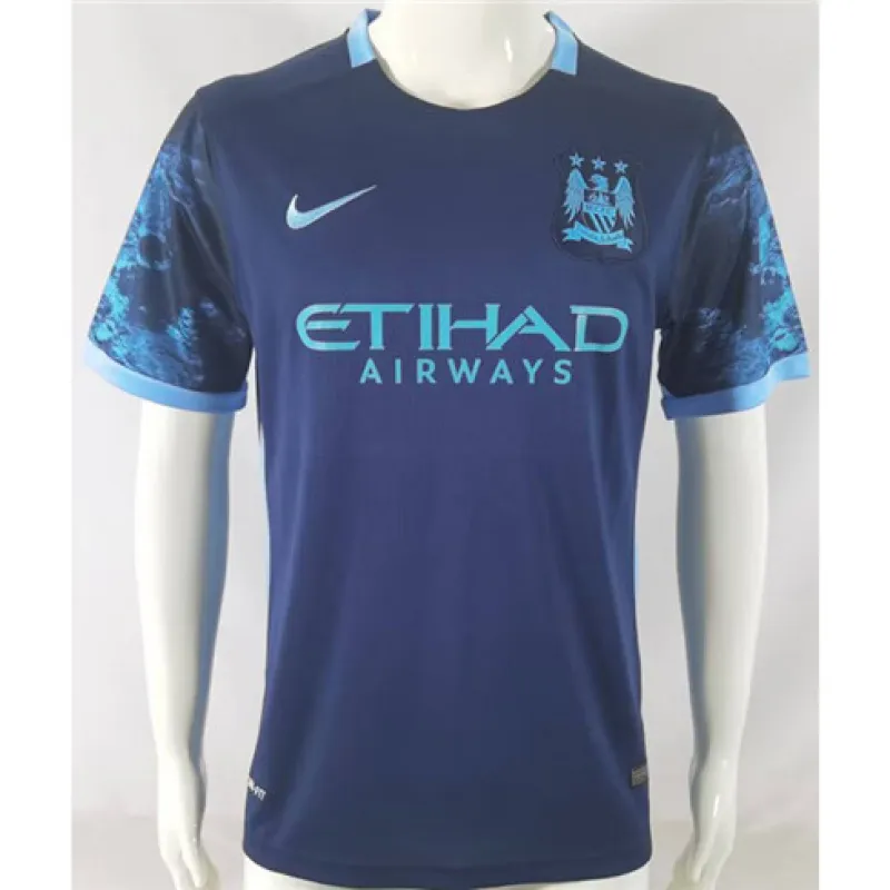 Maillot extérieur rétro de Manchester City 2015/16 - Bleu