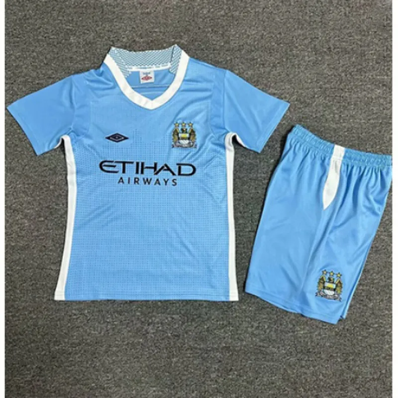 Maillot rétro domicile pour enfants de Manchester City 2011/12 - Bleu