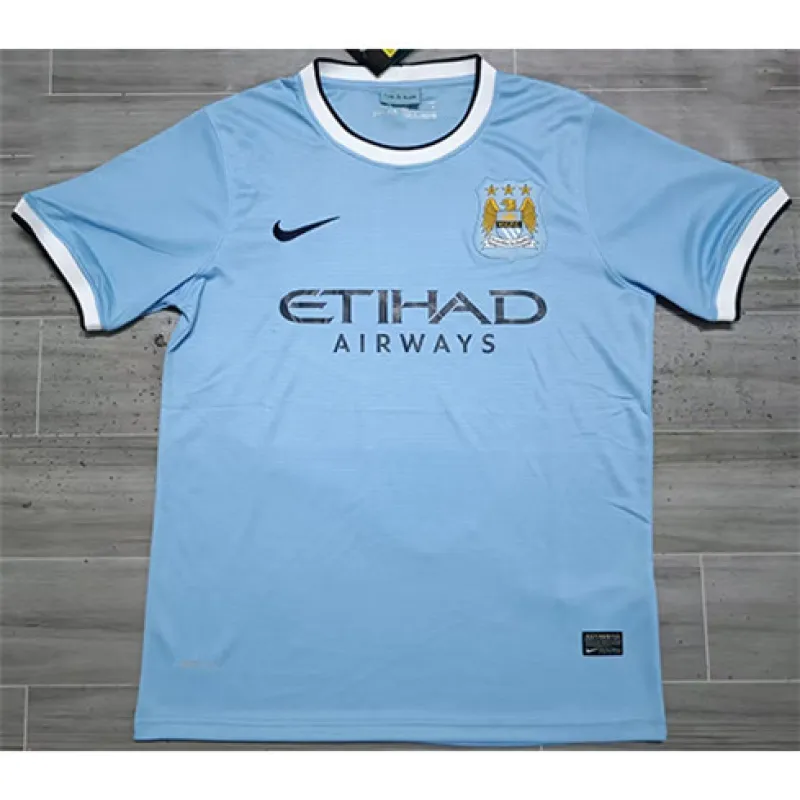 Maillot domicile rétro de Manchester City 2013/14 - Bleu