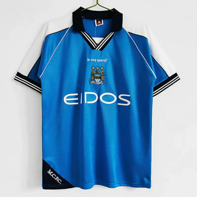 Manchester City 1999 - 01 Retro Heim-Trikot - Blau