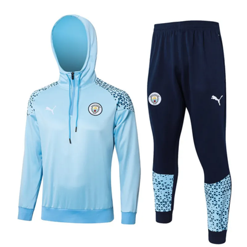 Abbigliamento sportivo con cappuccio di Manchester City 2024/25 - Blu