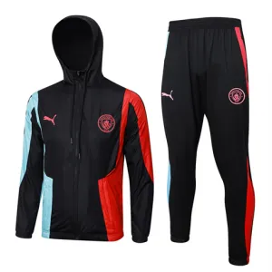 Manchester City 2024/25 Kapuzen Windschutz-Sportjacke - Schwarz