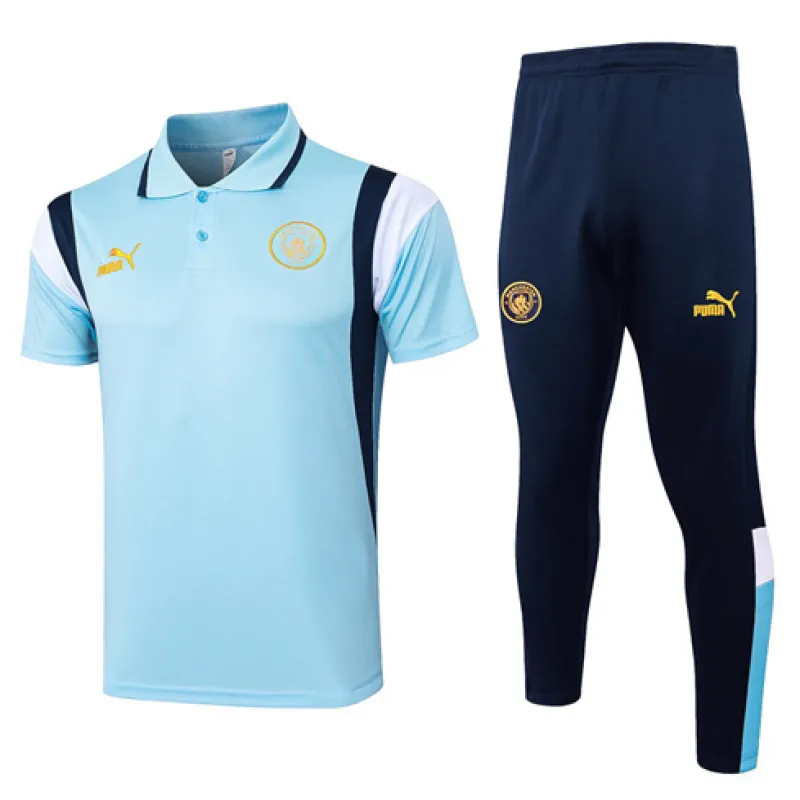 Manchester City 2024/25 Trainings-Polo-Shirt und Hose - Blau