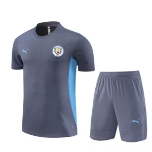 Manchester City 2024/25 Kinder-Trainingsshirt und Shorts - Dunkelgrau