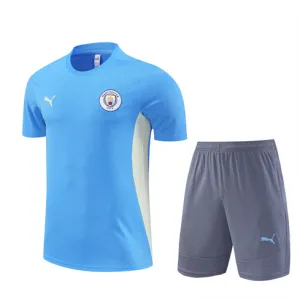 Manchester City 2024/25 Trainingsshirt und Shorts - Blau
