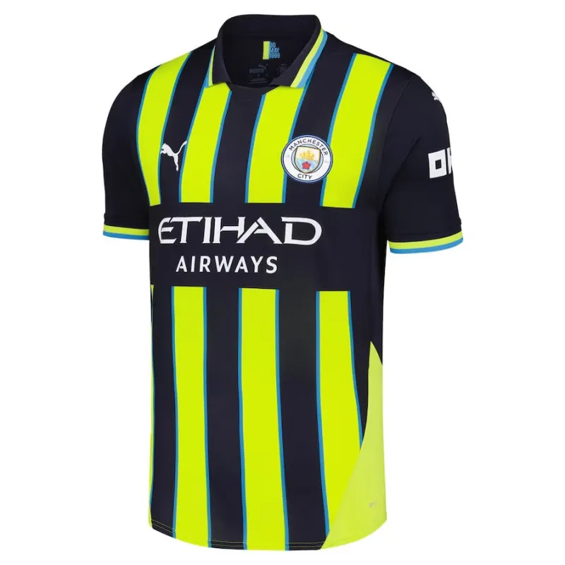 Maillot d'enfant de Manchester City 2024/25 d'extérieur - Noir/Vert
