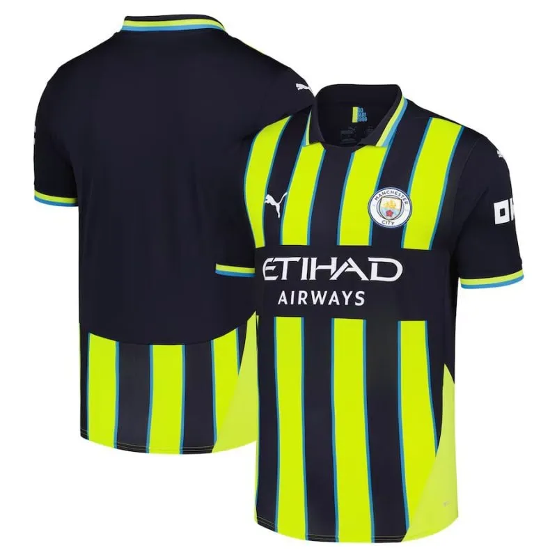 Maillot d'enfant de Manchester City 2024/25 d'extérieur - Noir/Vert