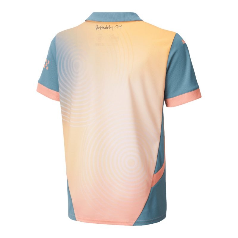 Cuarta camiseta para niños de Manchester City 2024/25 - Azul/Rosa