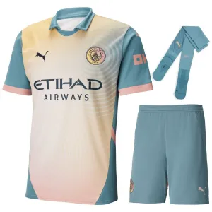 Manchester City Kinder-Viertes Trikotsatz 2024/25 - Blau/Rosa