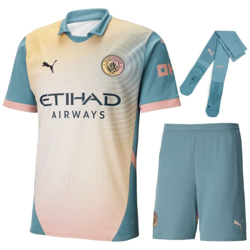 Manchester City Kinder-Viertes Trikotsatz 2024/25 - Blau/Rosa