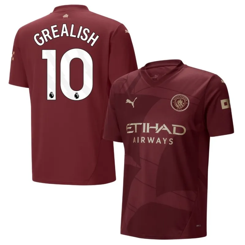 GREALISH Manchester City Drittes Trikot 2024/25 - Burgundrot