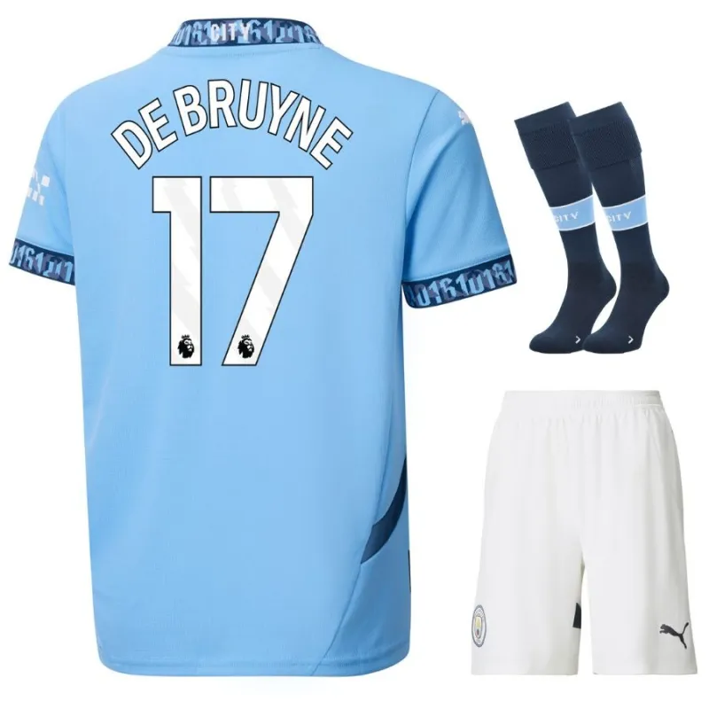 DEBRUYNE Manchester City Kinder Heimtrikot-Set 2024/25 - Blau